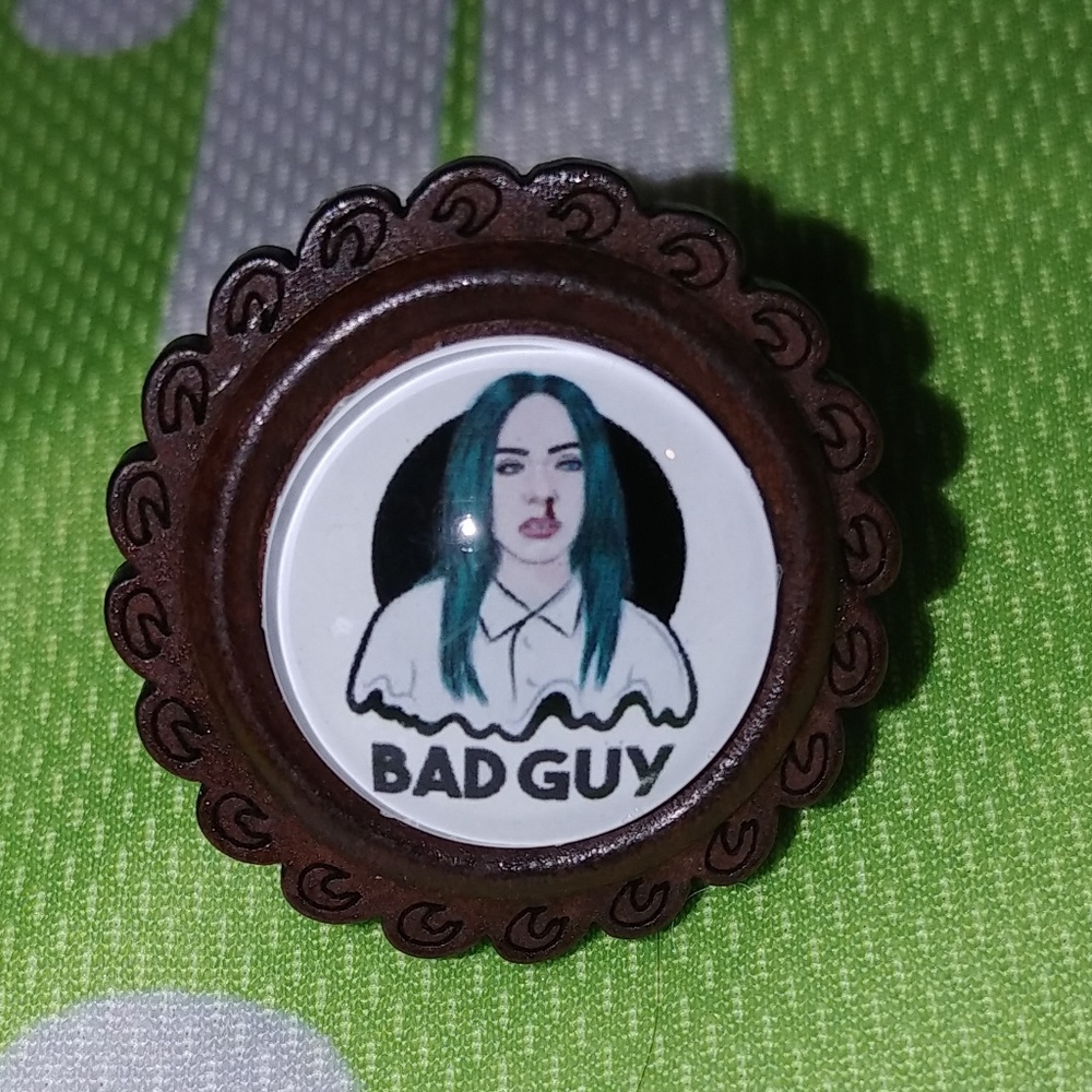 Handmade Billie Eilish Bad Guy Adjustable Pop Art Statement Ring
